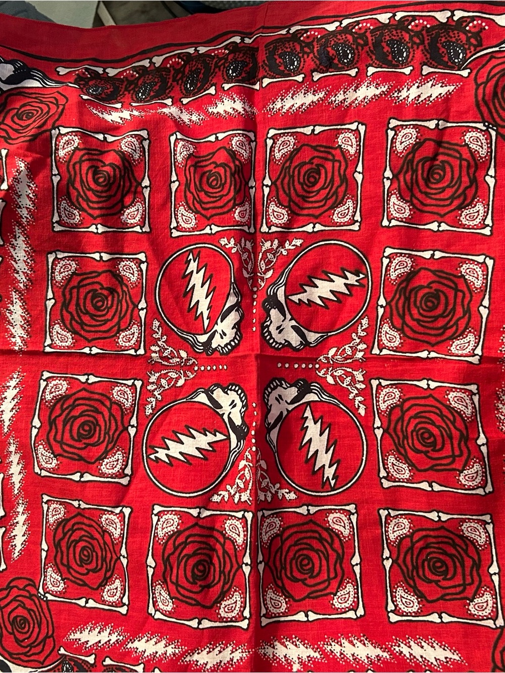 Grateful Dead Y2K Red Paisley Bandana 19x19